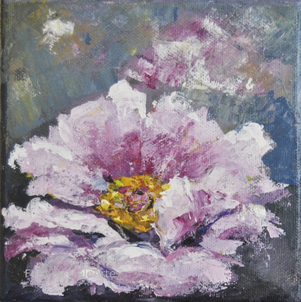 Copia d’autore, dipinto di peonia, piccolo omaggio floreale