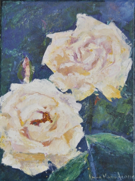 Dipinto di rose, piccolo omaggio floreale realizzato dall’artista