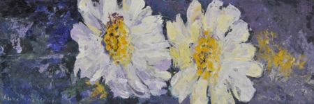 Dipinto di scabiosa, piccolo omaggio floreale realizzato dall’artista