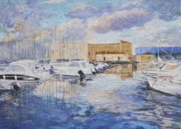 Anna Maria Acone pittura paesaggi marini con riflessi di luce e tramonti vibranti