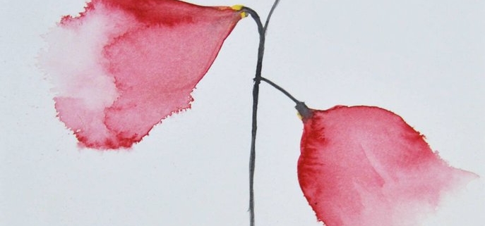 Cristina Giammaria Fiori rossi (11) Opera artistica con fiori nella Galleria Melograno