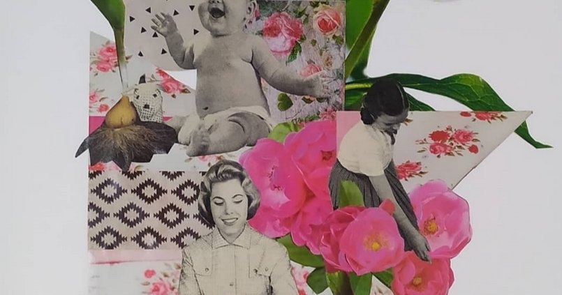 Elisa Biagiotti Growing Collage contemporaneo – opera artistica con materiali diversi