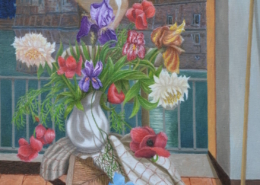 Quadro di Fiorenzo Isaia: paesaggio poetico sospeso tra realtà e sogno.