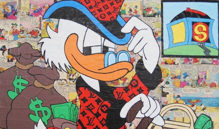 Giada Pasini Millionaire Opera artistica in stile cartoon nella Galleria Melograno