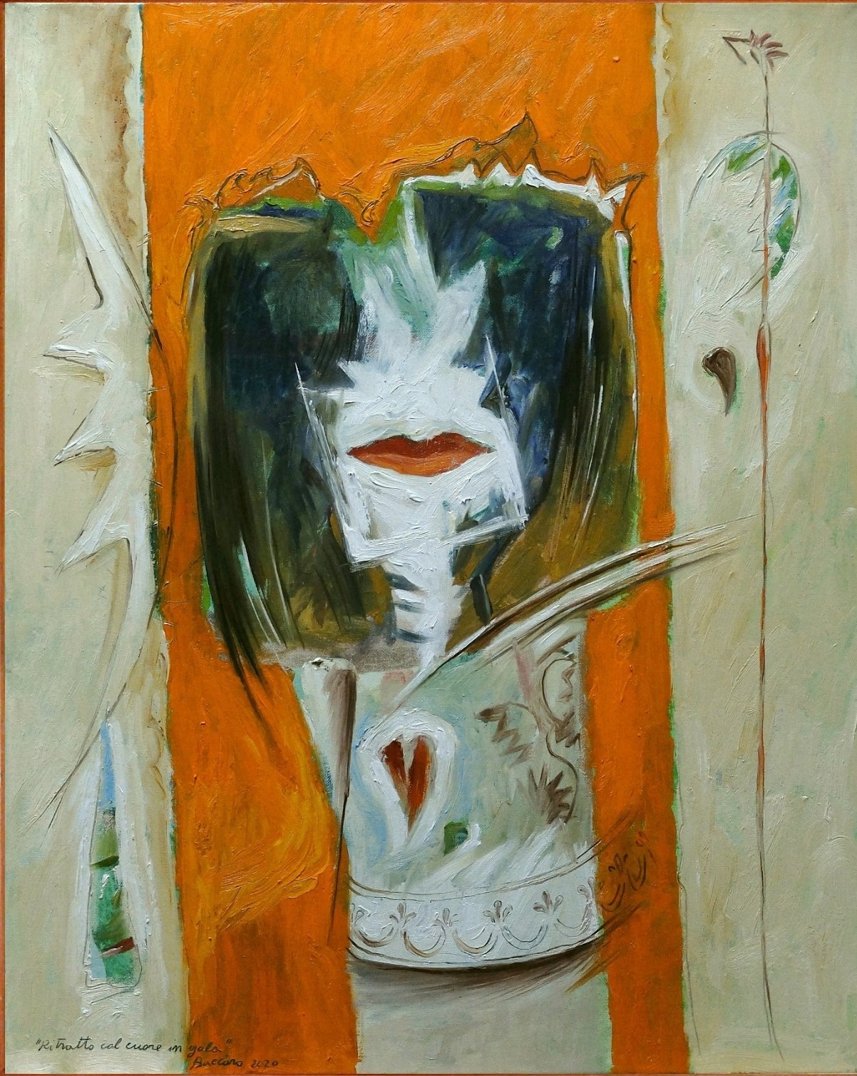 Dipinto Ritratto col cuore in gola di Gianni Baccaro, 2020