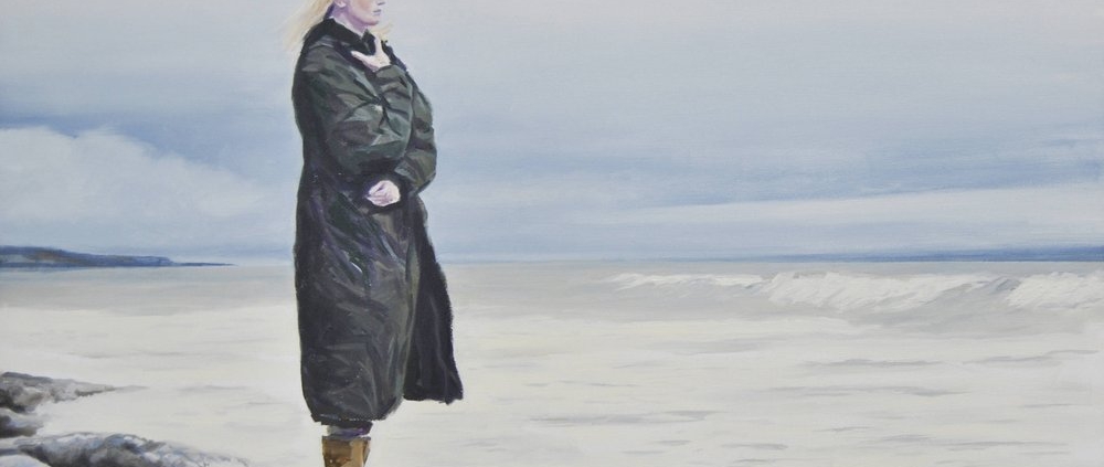Giovanni Graziani Mare d'inverno Opera artistica con soggetto donna nella Galleria Melograno