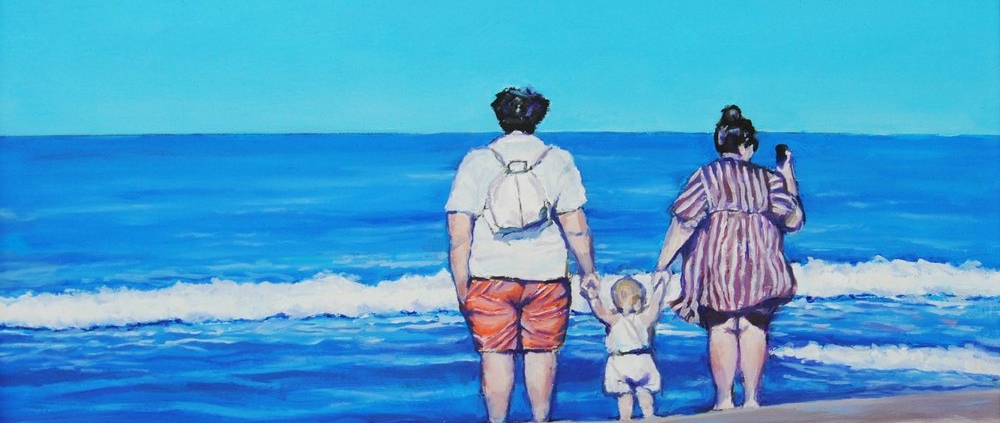 Giovanni Graziani Una gita al mare Opera artistica con scene di umanità nella Galleria Melograno
