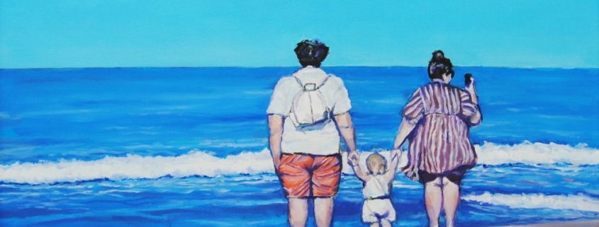 Giovanni Graziani Una gita al mare Opera artistica con scene di umanità nella Galleria Melograno