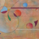 Mary Cappiello – I colori dello spazio profondo IV, opera astratta con pianeta sospeso e orbite invisibili