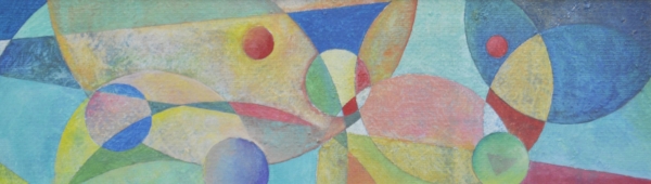 Mary Cappiello, cerchi e linee astratte, colori sobri e iridescenti, fondo lavorato, universi interiori