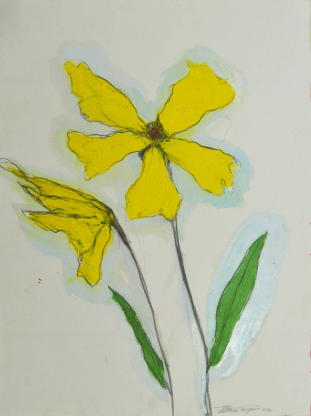 Ottavio Mangiarini, Fiore n.2, tecnica mista su carta