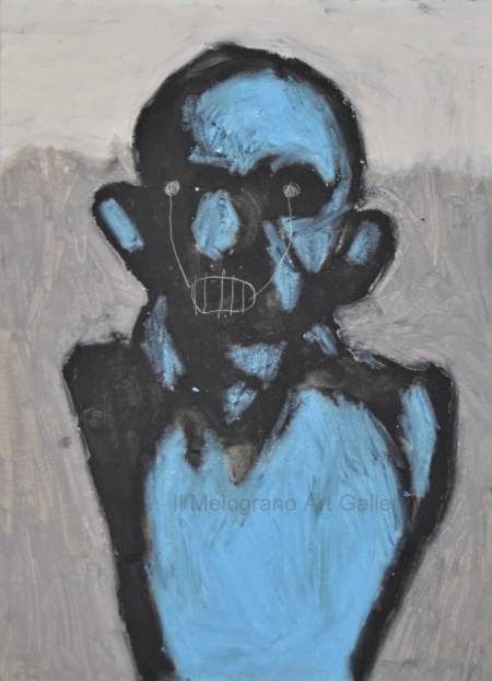 Ottavio Mangiarini, Busto n.1, tecnica mista su carta, 29x21 cm