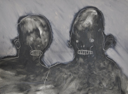 Ottavio Mangiarini, Busto n.10, tecnica mista su carta, 29x21 cm