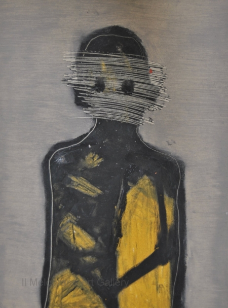 Ottavio Mangiarini, Busto n.12, tecnica mista su carta, 29x21 cm