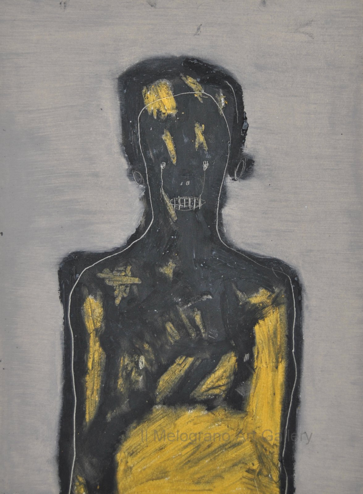 Ottavio Mangiarini, Busto n.7, tecnica mista su carta, 29x21 cm