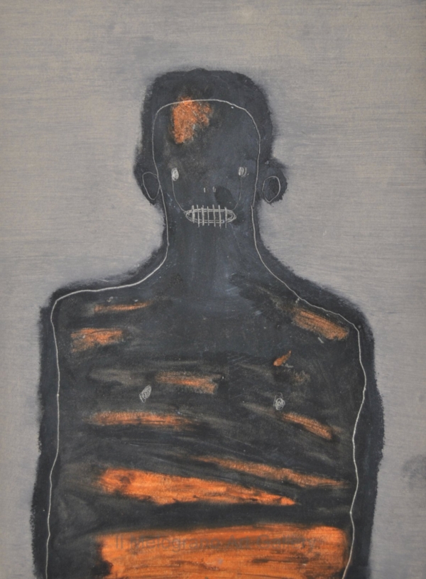 Ottavio Mangiarini, Busto n.8, tecnica mista su carta, 29x21 cm