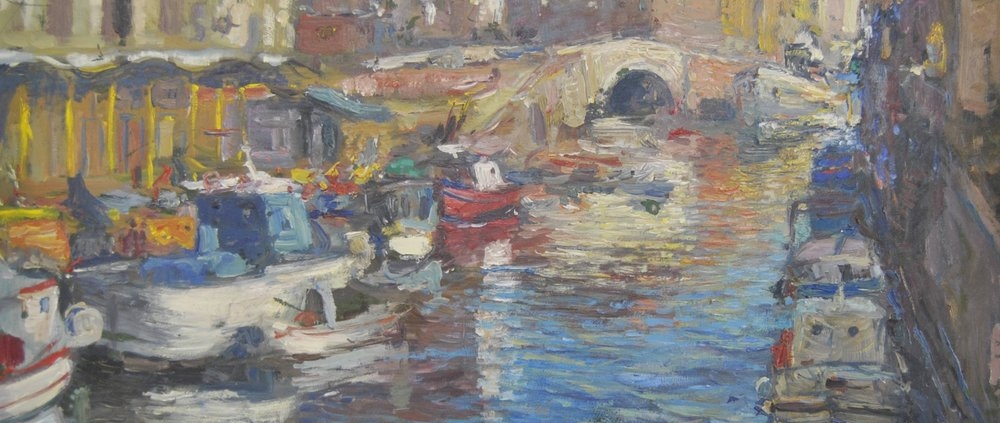 Riccardo Chirici Darsena livornese Opera artistica di paesaggio nella Galleria Melograno