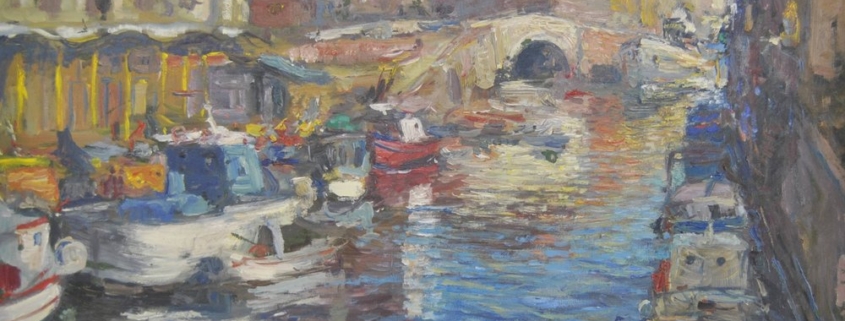 Riccardo Chirici Darsena livornese Opera artistica di paesaggio nella Galleria Melograno