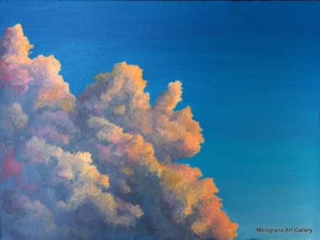 Nuvole in movimento nel cielo, dipinto di Alessandro Danzini