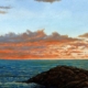 Quadro di Alessandro Danzini. Spettacolare tramonto sul mare di Livorno