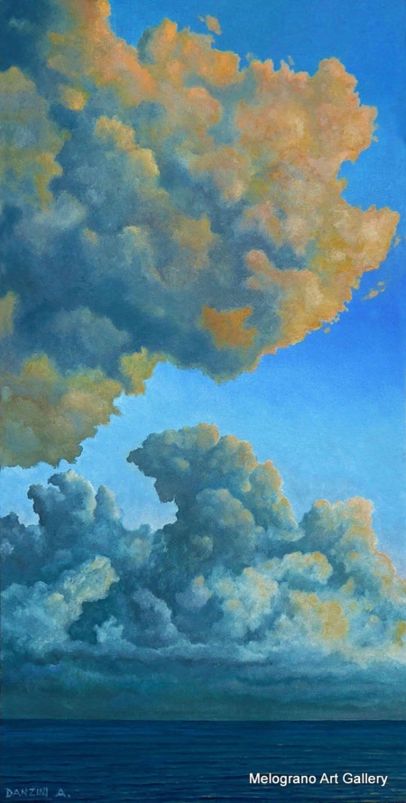 Nuvole in movimento nel cielo, dipinto di Alessandro Danzini