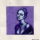 Ritratto femminile di Alessia Bernardeschi, realizzato a china con velature d’azzurro e fondo vuoletto