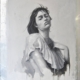 Quadro di Davide Robert Ross, opera a tecnia mista su lastra metallica con figura femminile contemporanea