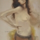 Quadro di Davide Robert Ross, opera a bitume su tela con figura femminile contemporanea