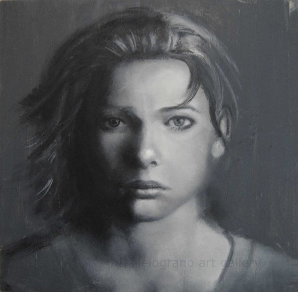 Quadro di Davide Robert Ross, dipinto a olio e tecnica mista su tela con figura femminile contemporanea