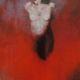 Quadro di Davide Robert Ross, dipinto a olio e tecnica mista su tela con busto di donna inn stile antico