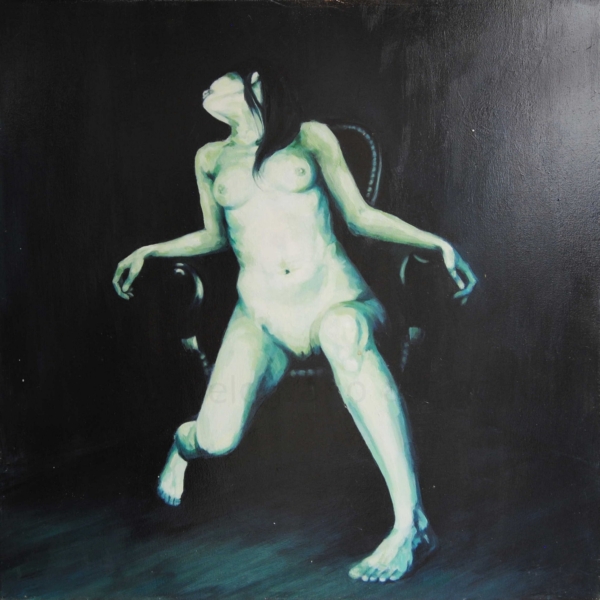 Quadro di Davide Robert Ross, dipinto a olio e tecnica mista su tela con figura femminile contemporanea