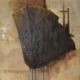 Quadro in bitume su tela di Davide Robert Ross. Grande scafo rugginoso come un relitto sul mare