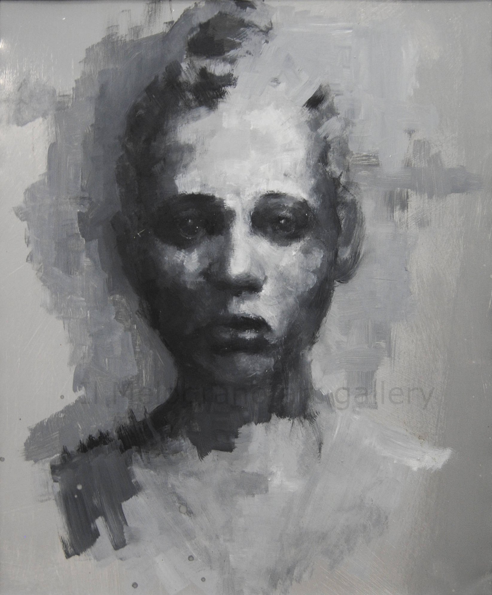 Quadro di Davide Robert Ross, dipinto a olio e tecnica mista su tela con figura femminile contemporanea