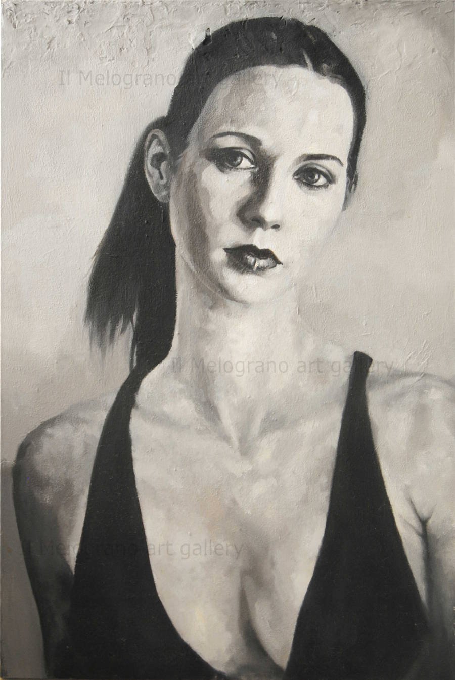 Quadro di Davide Robert Ross, dipinto a olio e tecnica mista su tela con figura femminile contemporanea