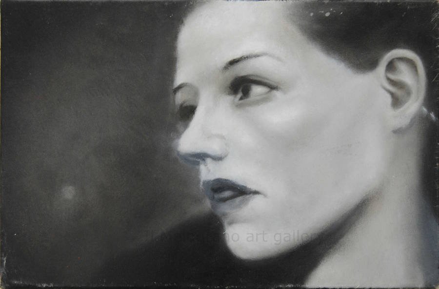 Quadro di Davide Robert Ross, dipinto a olio e tecnica mista su tela con figura femminile contemporanea