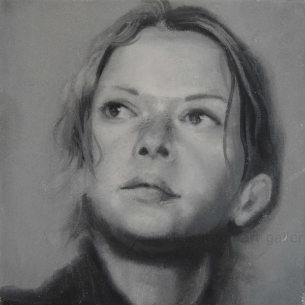 Quadro di Davide Robert Ross, dipinto a olio e tecnica mista su tela con figura femminile contemporanea