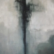 Crocifissione astratta di Davide Robert Ross, intreccio di segni, fili e tubi a evocare la croce