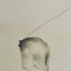 Cane stilizzato in matita, carboncino o pastello di Francesco Manenti, figura esistenziale in tensione, pittura evocativa
