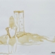 Disegno su carta di Futurboba realizzato con caffè diluito, serie dedicata alla vita quotidiana e alla memoria poetica.