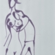 Disegno su carta di Futurboba realizzato con marker diluito in alcool, linea morbida. Un omaggio all'Amore e alla tenerezza