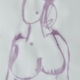 Disegno su carta di Futurboba realizzato con marker diluito in alcool, linea morbida. Un omaggio alla Donna e all'Amore