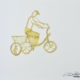 Disegno su carta di Futurboba realizzato con caffè diluito, serie dedicata alla vita quotidiana e alla memoria poetica. La bicicletta