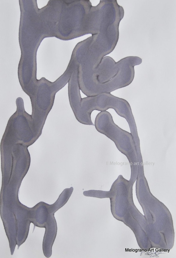 Disegno su carta di Futurboba realizzato con marker diluito in alcool, linea morbida. Un omaggio alla Donna e all'Amore
