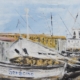 Scorcio di Livorno dipinto da Luca Ceccanti, pittura figurativa dal vivo, colori e luci impressioniste.