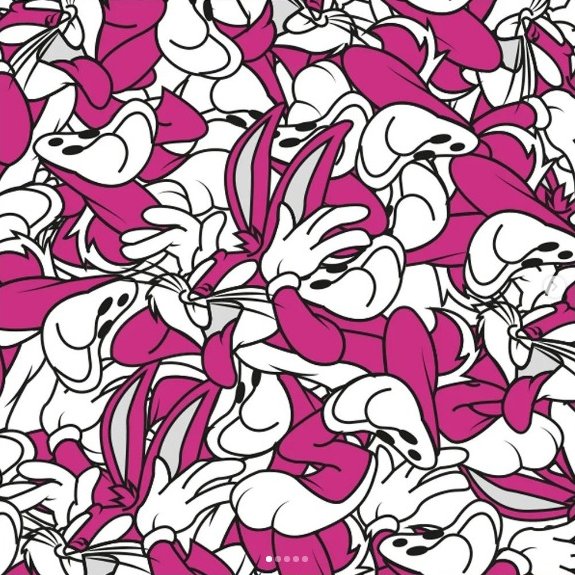 Bugs Bunny, serie Supereroi di Luigi Massa, colori rivisitati, pattern serrato su cartoncino