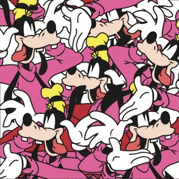 Pippo, serie Supereroi di Luigi Massa, colori rivisitati, pattern serrato su cartoncino