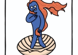 Opere di Luigi Massa: grafica digitale su cartoncino, serie Supereroi, Mostriciattoli e Jazz Session. Colori vivaci, ironia e improvvisazione jazz, arte contemporanea.