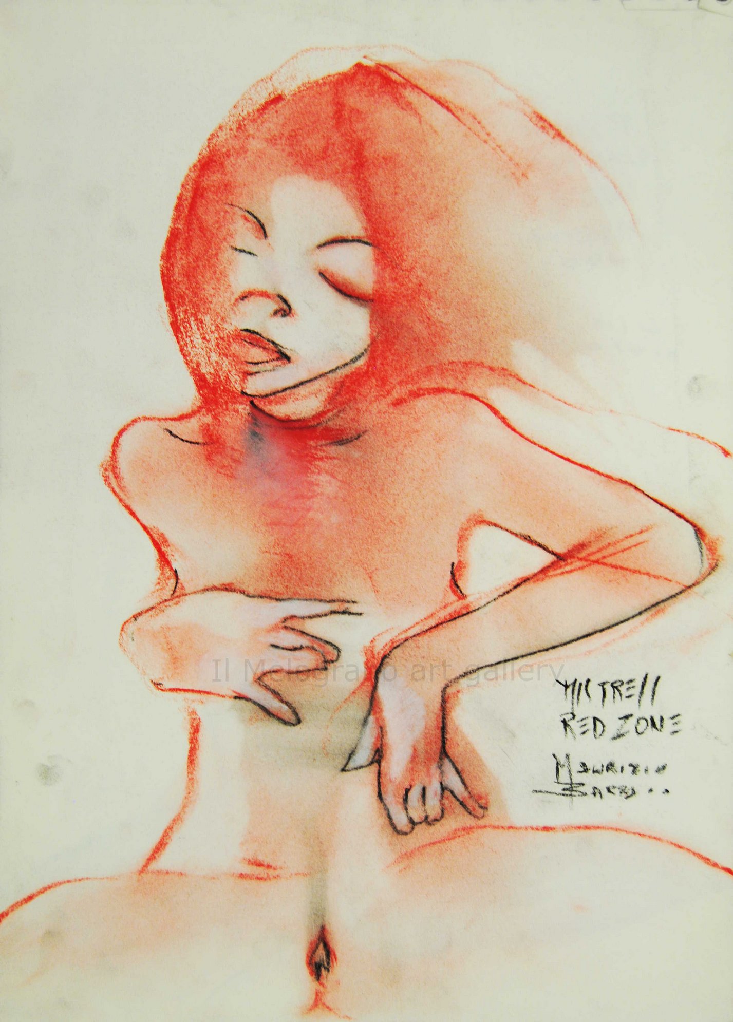 Le donne di Maurizio Barraco a carboncino e pastelli su carta. Sono nude, malinconiche, tragiche, simbolo di fragilità e consapevolezza.