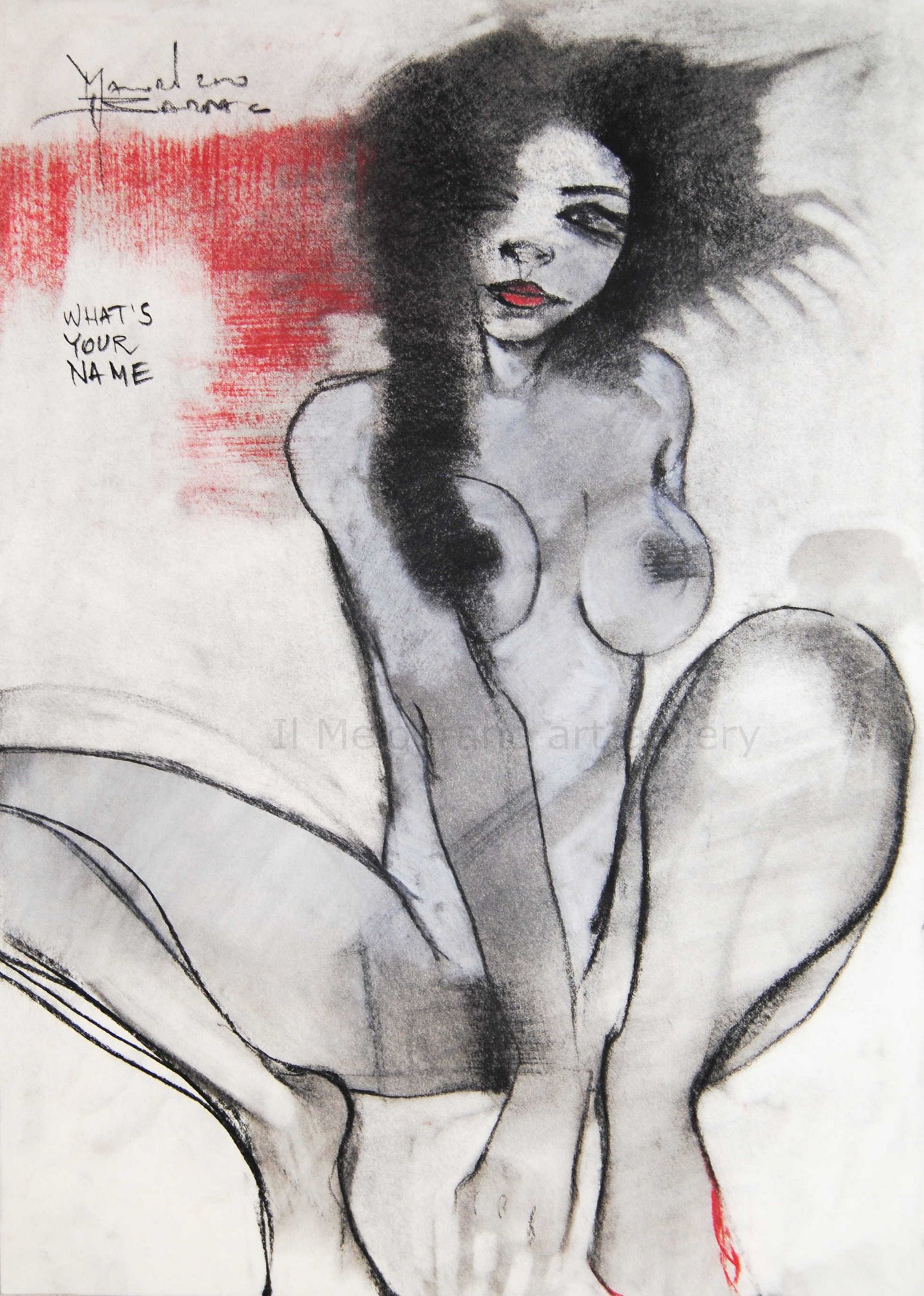 Le donne di Maurizio Barraco a carboncino e pastelli su carta. Sono nude, malinconiche, tragiche, simbolo di fragilità e consapevolezza.