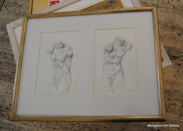 Due busti disegno d'Accademia di Raimondo Colantonio